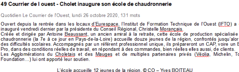 actualités, vu dans alpresse, inauguration écoel deprod
